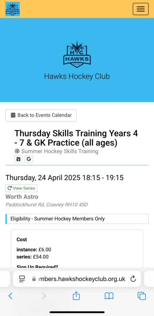 Event page