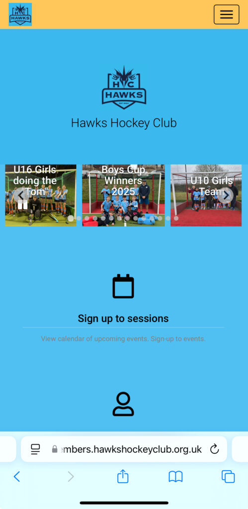 Homepage when logged in