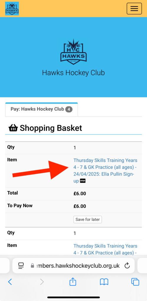 Shopping Basket to purchase page